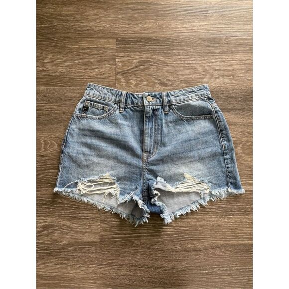 KanCan Isabelle High Rise Mom Blue Denim Shorts Size Medium - Picture 3 of 6